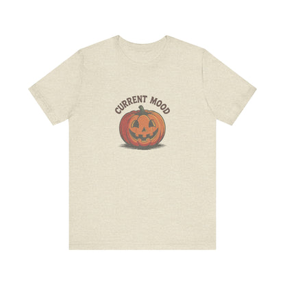Current Mood (Classic Pumpkin) — Retro Halloween Tee (Light)