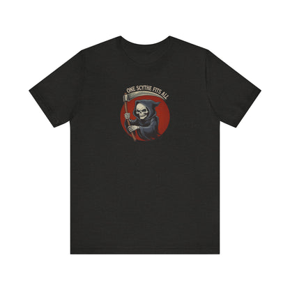 One Scythe Fits All — Grim Reaper Retro Tee (Dark)