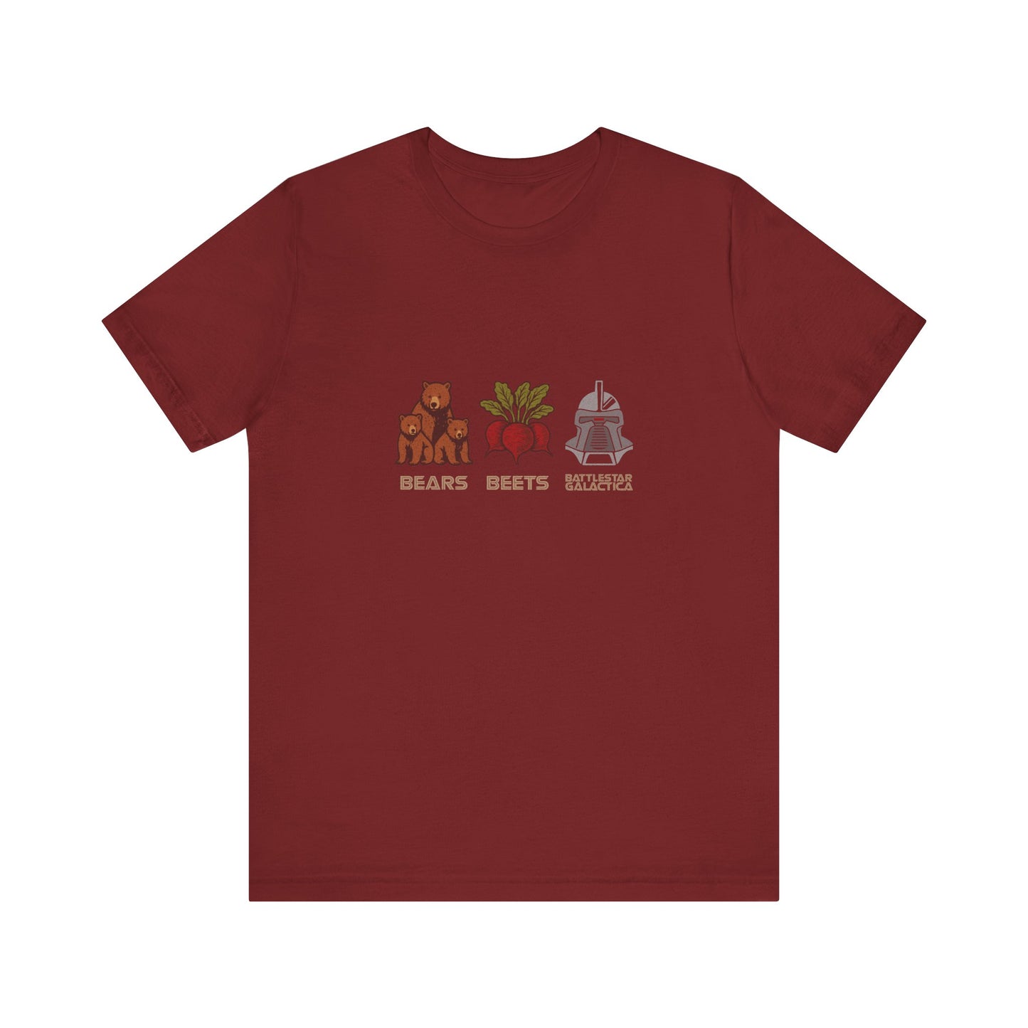 Bears, Beets, Battlestar (Captions) — Retro Tee (Dark)