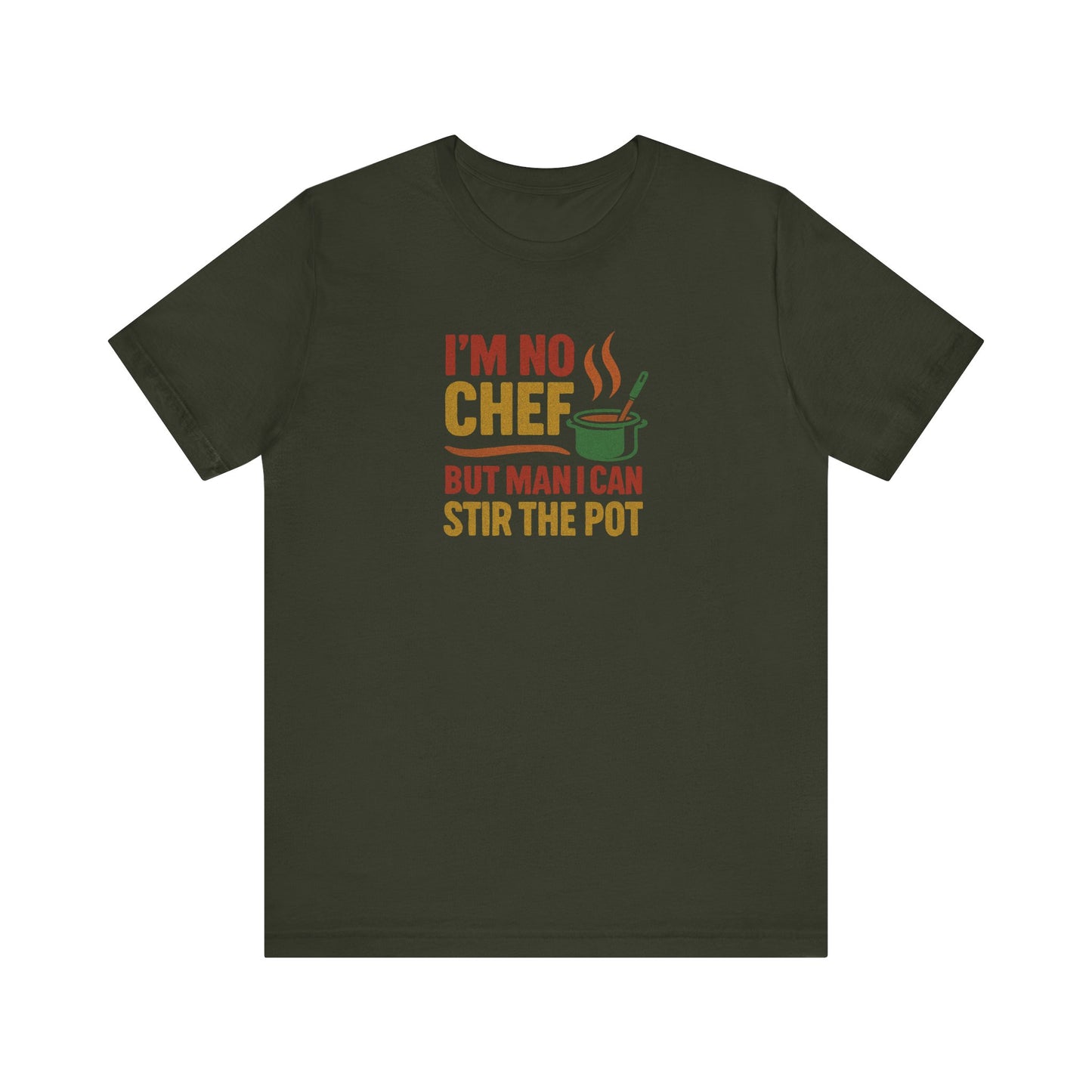 I'm No Chef, But Man I Stir the Pot — Retro Tee (Dark)