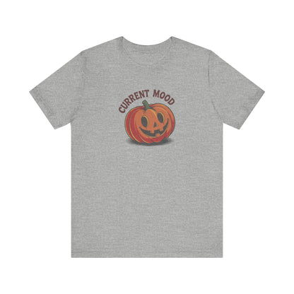 Current Mood (Cute Pumpkin) — Retro Halloween Tee (Light)