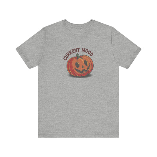 Current Mood (Cute Pumpkin) — Retro Halloween Tee (Light)