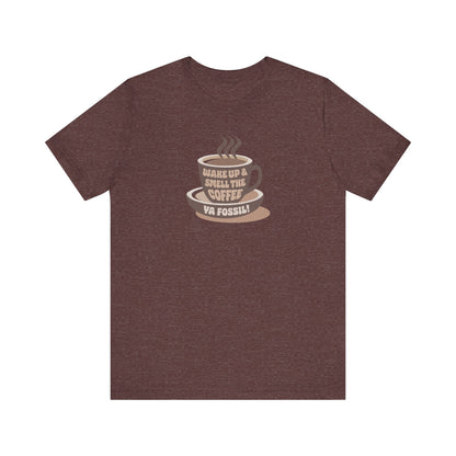 Wake Up and Smell the Coffee, Ya Fossil! — Retro Tee (Dark)