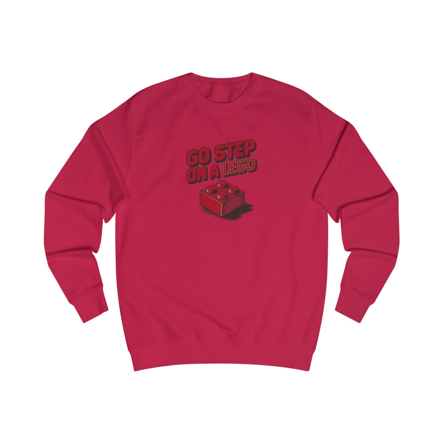 Go Step on a LEGO — Red Plastic Brick Retro Sweatshirt (Light)