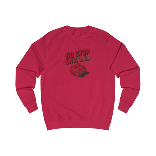 Go Step on a LEGO — Red Plastic Brick Retro Sweatshirt (Light)