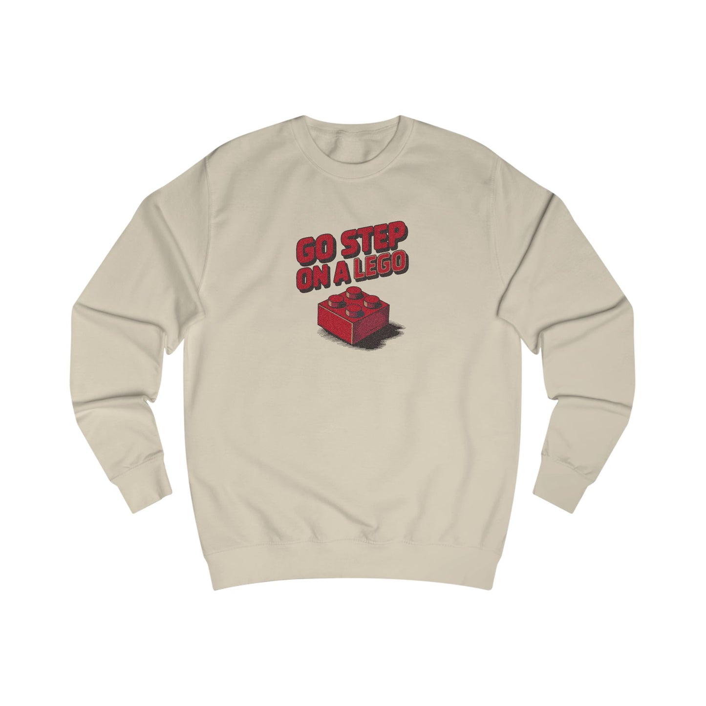 Go Step on a LEGO — Red Plastic Brick Retro Sweatshirt (Light)