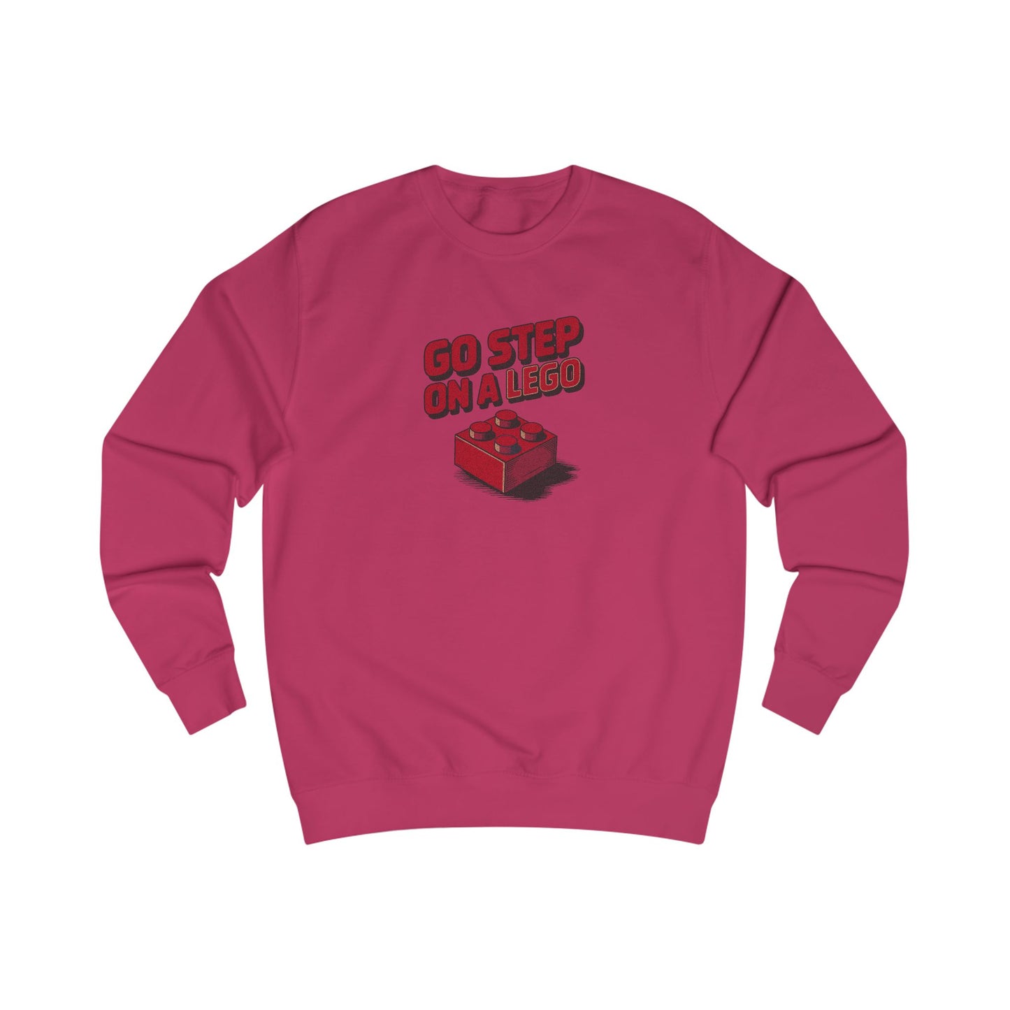 Go Step on a LEGO — Red Plastic Brick Retro Sweatshirt (Light)