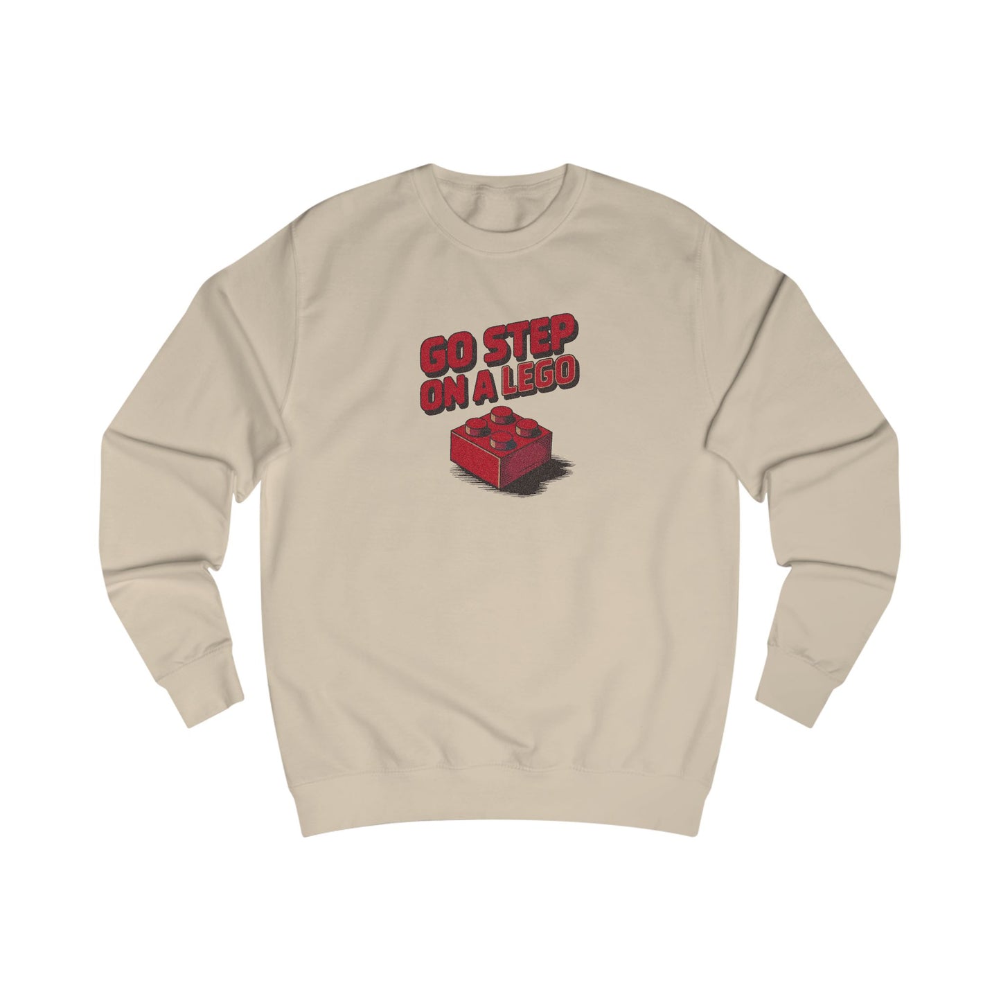 Go Step on a LEGO — Red Plastic Brick Retro Sweatshirt (Light)