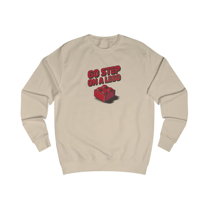 Go Step on a LEGO — Red Plastic Brick Retro Sweatshirt (Light)