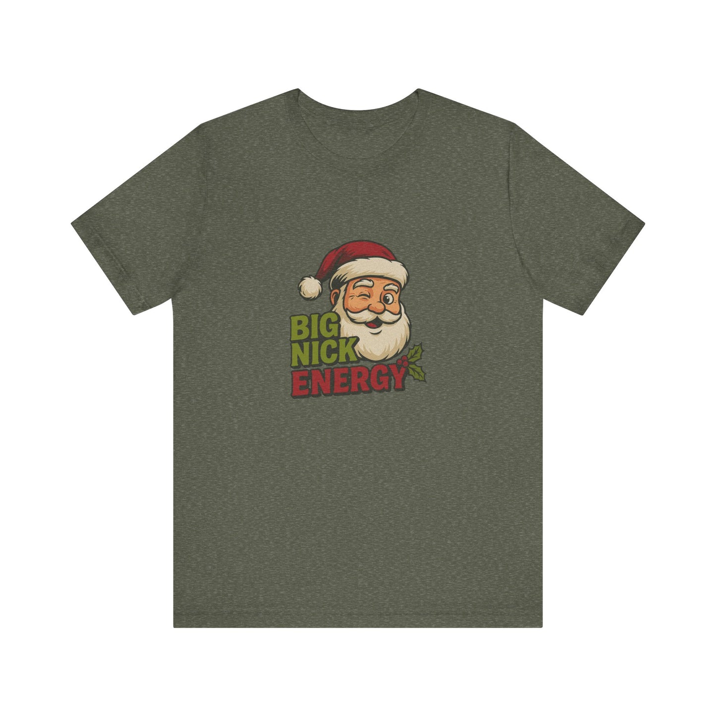 Big Nick Energy — Retro Santa Christmas Tee (Dark)