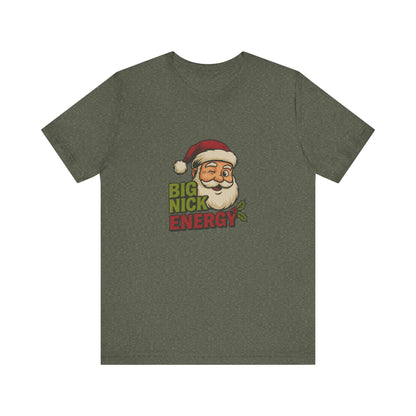 Big Nick Energy — Retro Santa Christmas Tee (Dark)