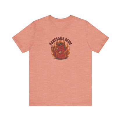 Handsome Devil — Fiery Retro Halloween Tee (Light)