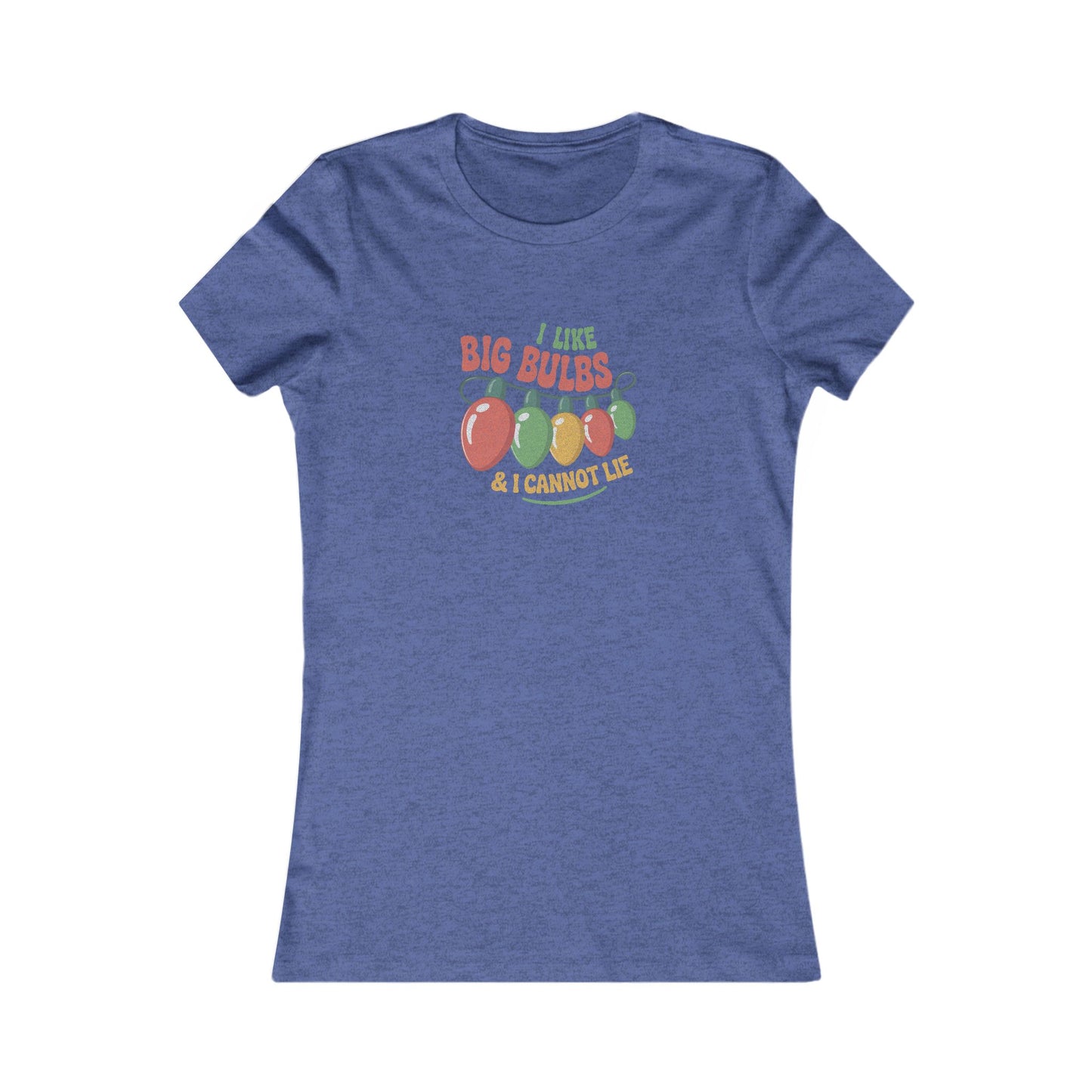 I Like Big Bulbs and I Cannot Lie — Christmas Lights Retro Women's Tee (Dark)