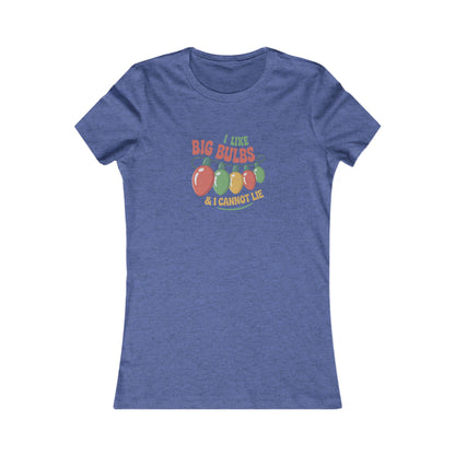 I Like Big Bulbs and I Cannot Lie — Christmas Lights Retro Women's Tee (Dark)