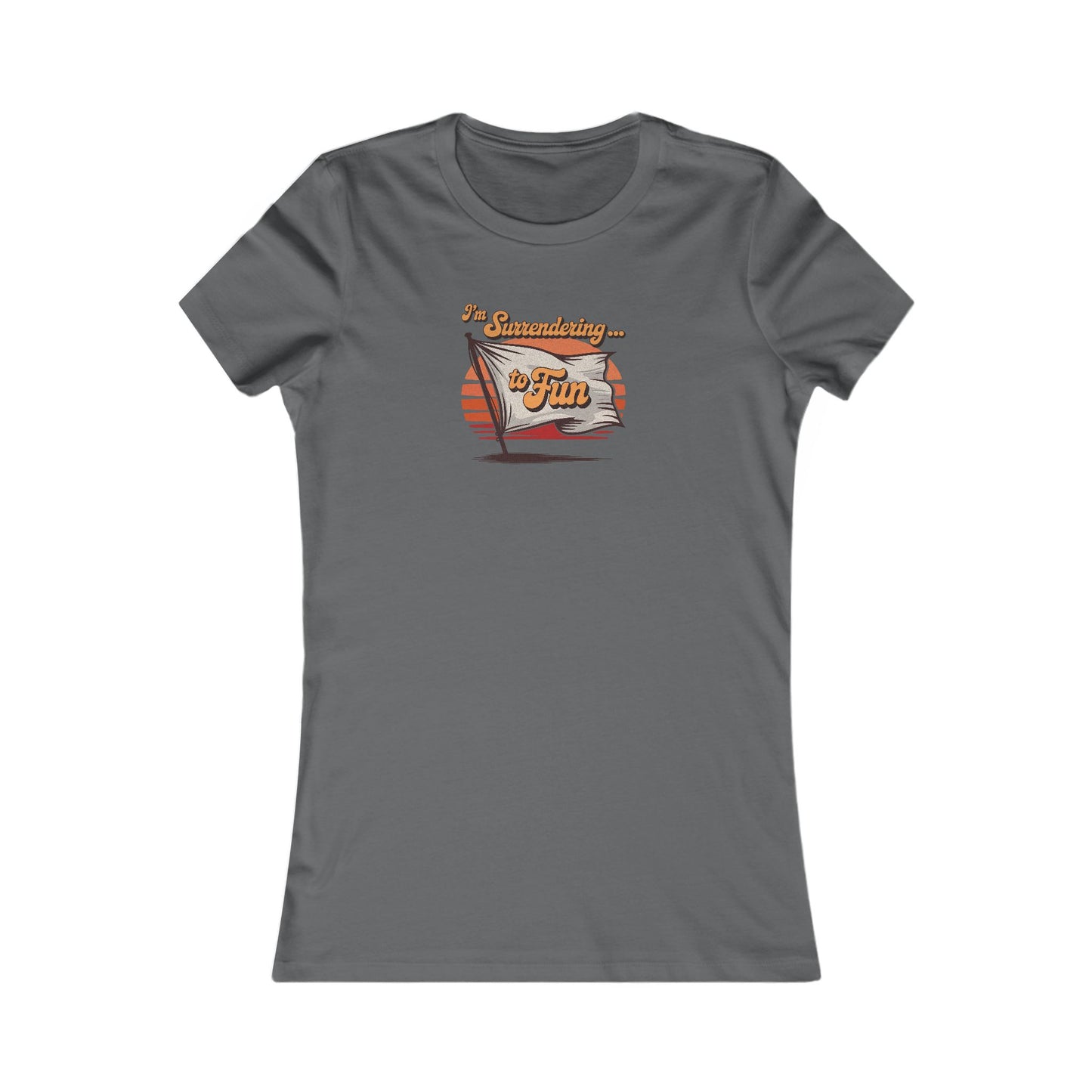 I'm Surrendering to Fun — Fun with Flags Retro Women's Tee (Dark)
