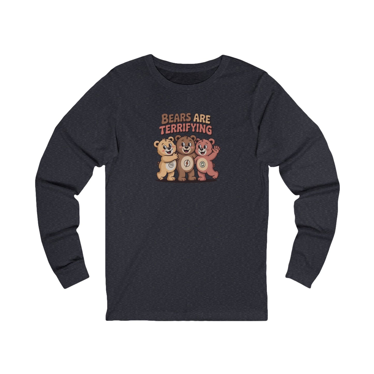 Bears Are Terrifying (Cute Remix) — Retro Long Sleeve (Dark)