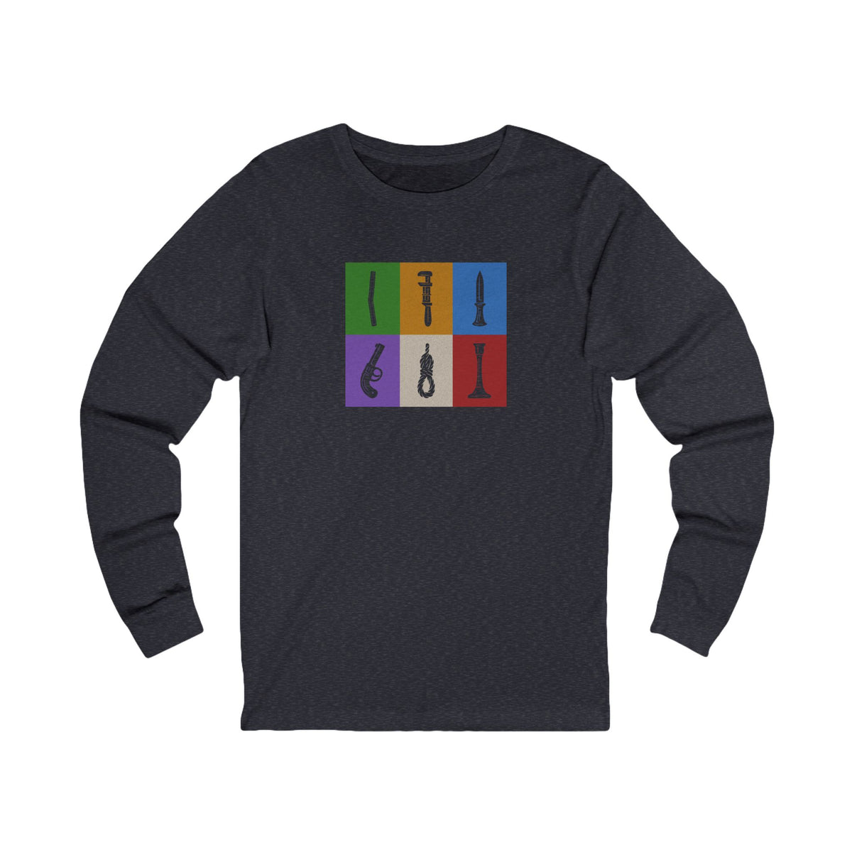 Six Ways Into the Evidence Locker — Clue Retro Long Sleeve (Dark)