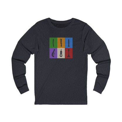 Six Ways Into the Evidence Locker — Clue Retro Long Sleeve (Dark)