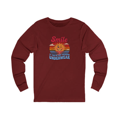 Smile If You’re Not Wearing Underwear — Retro Long Sleeve (Dark)