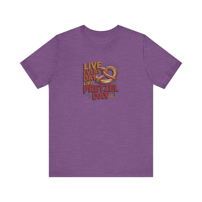Live Every Day Like Pretzel Day — Stanley Hudson Retro Tee (Light)