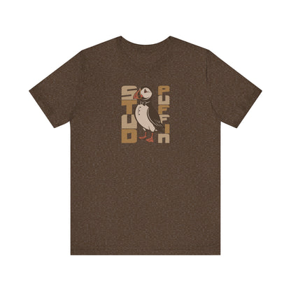 Stud Puffin, Licensed to Chill – Spy-Bird Retro Tee (Dark)