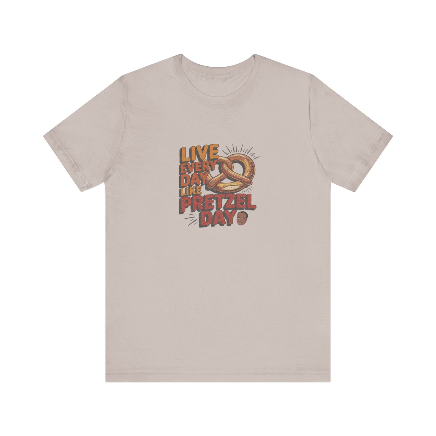Live Every Day Like Pretzel Day — Stanley Hudson Retro Tee (Light)