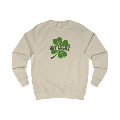 I’m Up All Night to Get Lucky — St. Patrick's Retro Sweatshirt (Light)