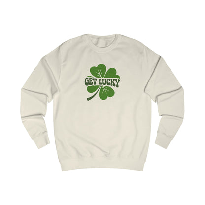 I’m Up All Night to Get Lucky — St. Patrick's Retro Sweatshirt (Light)
