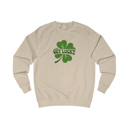 I’m Up All Night to Get Lucky — St. Patrick's Retro Sweatshirt (Light)