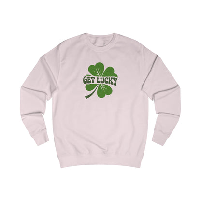 I’m Up All Night to Get Lucky — St. Patrick's Retro Sweatshirt (Light)