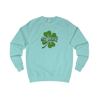 I’m Up All Night to Get Lucky — St. Patrick's Retro Sweatshirt (Light)