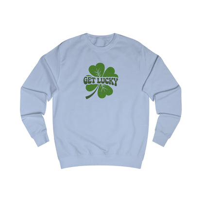 I’m Up All Night to Get Lucky — St. Patrick's Retro Sweatshirt (Light)