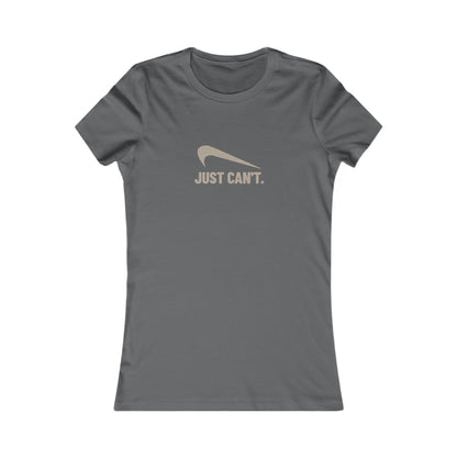Just Can’t Athletic Parody — Retro Workout Women's Tee (Dark)