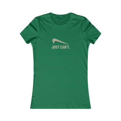 Just Can’t Athletic Parody — Retro Workout Women's Tee (Dark)