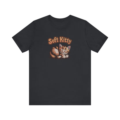 Soft Kitty Sick-Day Lullaby — Big Bang Theory Retro Tee (Dark)
