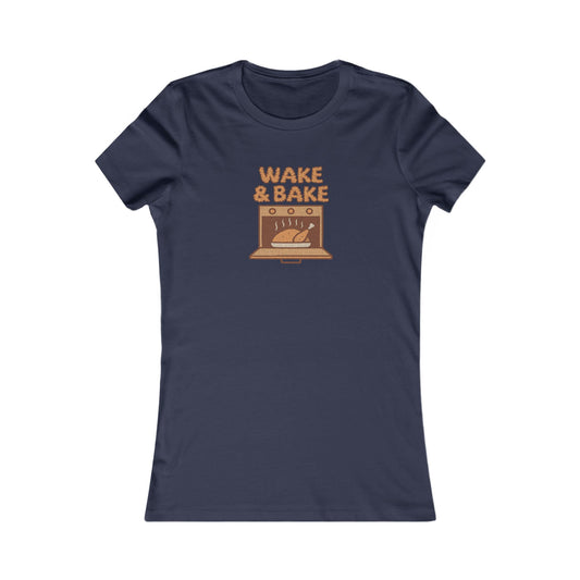 Wake & Bake — Retro Thanksgiving Turkey Women's Tee (Dark)