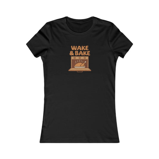 Wake & Bake — Retro Thanksgiving Turkey Women's Tee (Dark)