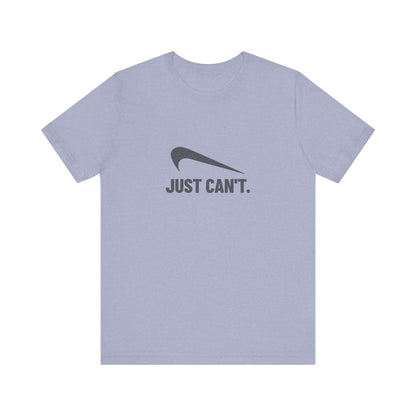 Just Can’t Athletic Parody — Retro Workout Tee (Light)