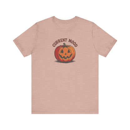 Current Mood (Classic Pumpkin) — Retro Halloween Tee (Light)