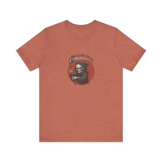 One Scythe Fits All — Grim Reaper Retro Tee (Light)
