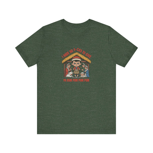 I Have No F*cks to Give — Little Drummer Boy Retro Tee (Dark)