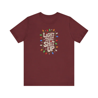 Light That Sh!t Up — Retro Christmas Lights Tee (Dark)