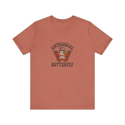 Antisocial Butterfly (Male) — Retro Workout Tee (Light)