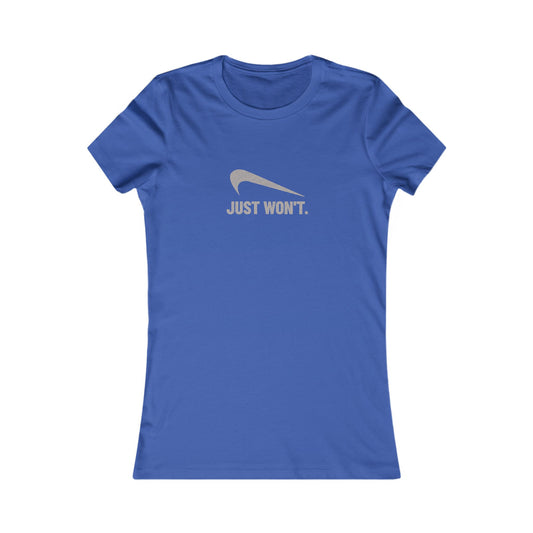Just Won’t Athletic Parody — Retro Workout Women's Tee (Dark)
