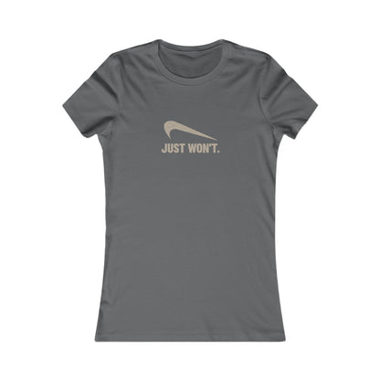 Just Won’t Athletic Parody — Retro Workout Women's Tee (Dark)