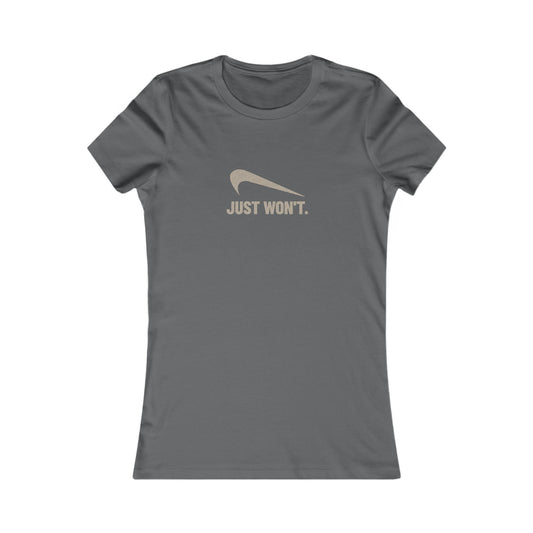 Just Won’t Athletic Parody — Retro Workout Women's Tee (Dark)