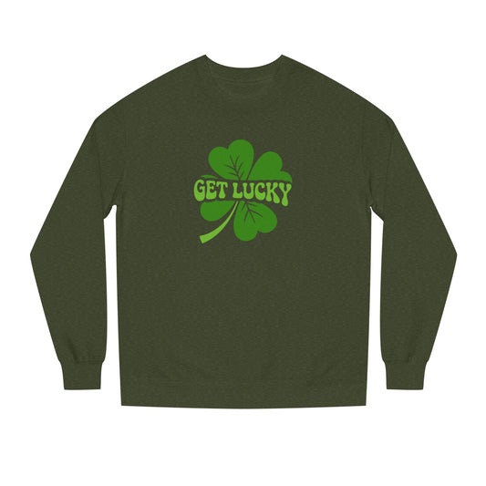I’m Up All Night to Get Lucky — St. Patrick's Retro Sweatshirt (Dark)