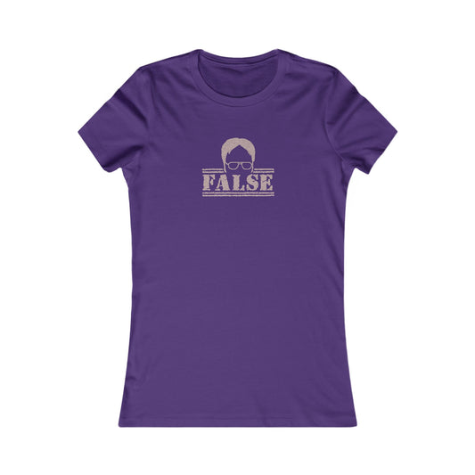 Dwight Schrute FALSE —  The Office-Inspired Women's Tee (Dark)