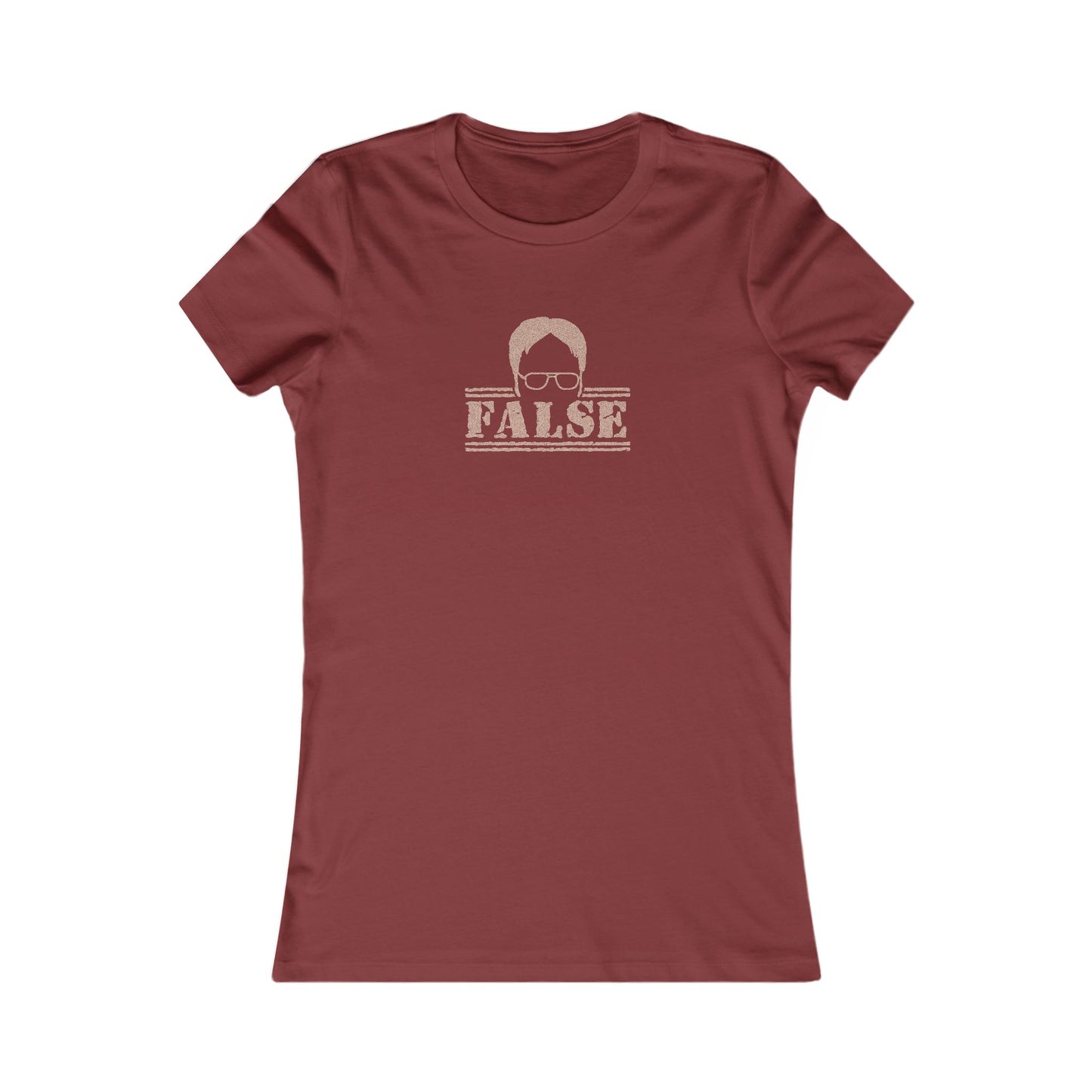 Dwight Schrute FALSE —  The Office-Inspired Women's Tee (Dark)
