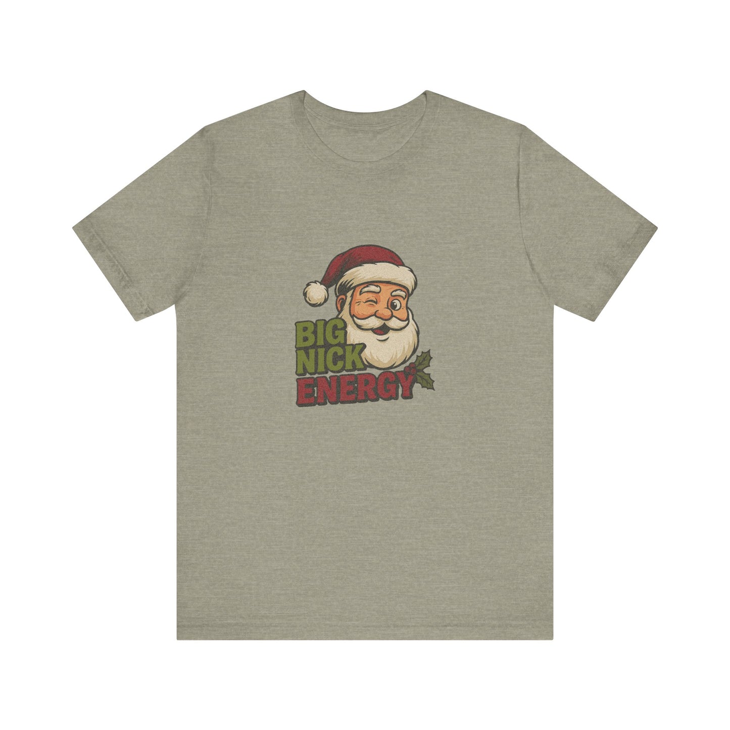 Big Nick Energy — Retro Santa Christmas Tee (Light)